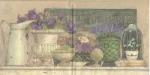 Serviette Kanne, Blumen, Rarität